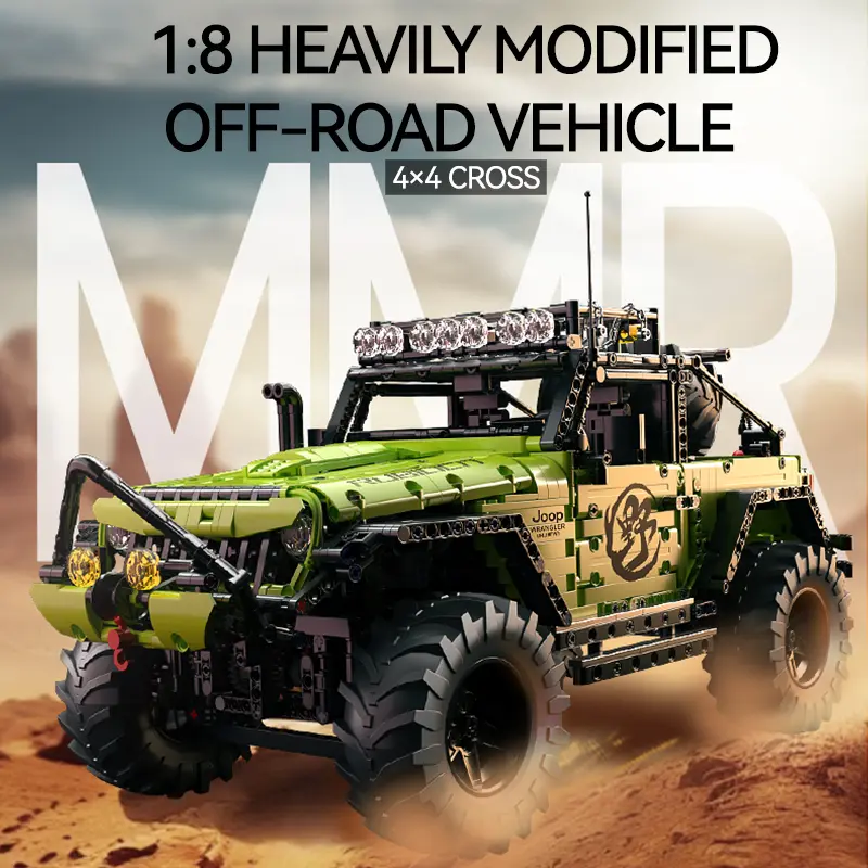 Pro 1:8 Jeep Wrangler Building Set 2357 PCS - 4WD SUV Model Kit, STEM Assembly Blocks, Collectible Car Gift for Teens, Boys & Men
