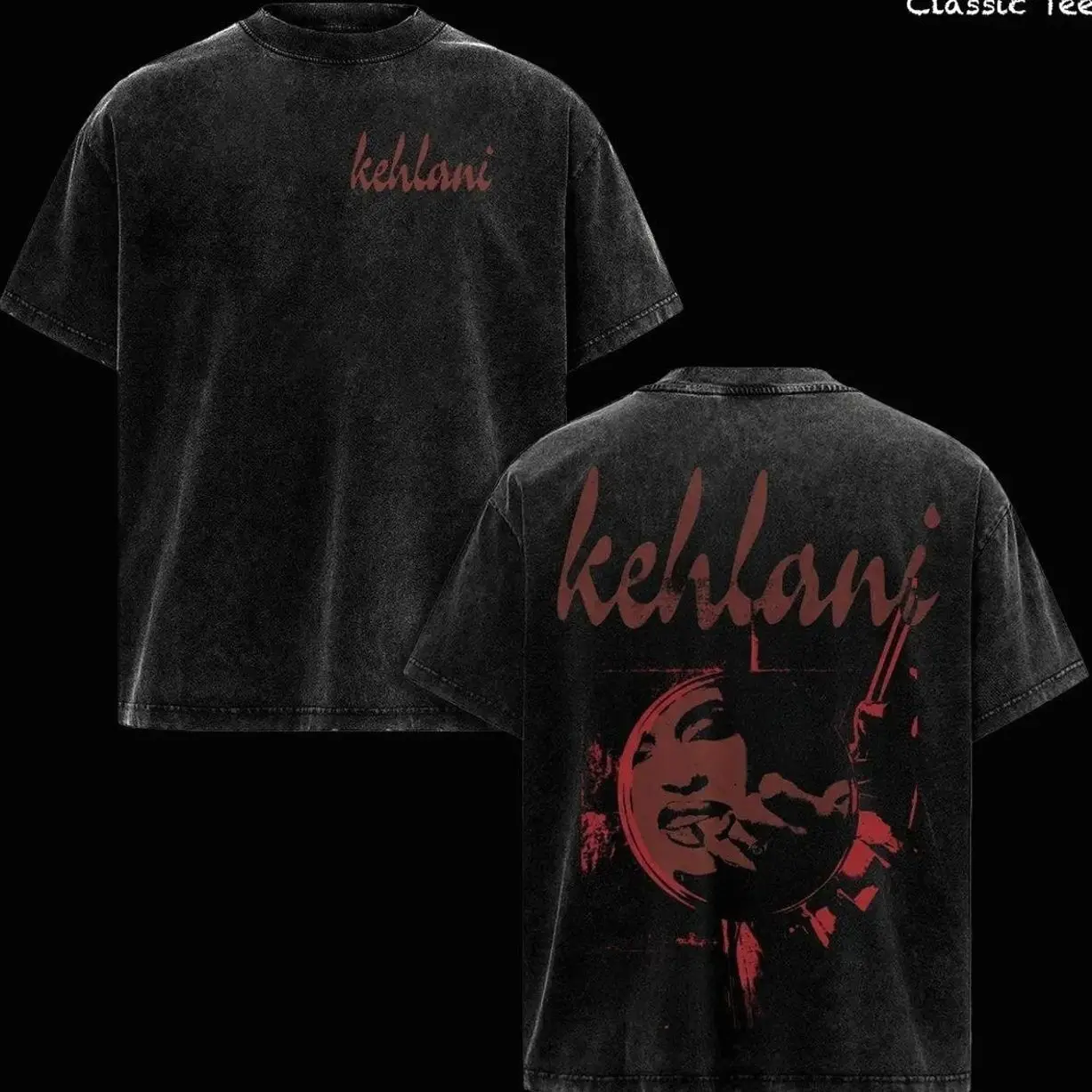 Kehlani Self Titled Album Vintage Acid Washed Oversized Graphic T Shirt – Kehlani Aesthetic Red Portrait Tee, R&B Soul Streetwear, Soft Heavyweight Cotton Unisex Tee, Double Sided Music Shirt, Gift for Kehlani Fans N2H SRL