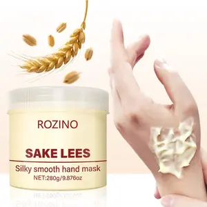 Rozino Sake Lees Silky Smooth Hand Mask 280g – Deep Moisturizing Hand Treatment for Dry, Rough Hands, Softening & Nourishing Formula