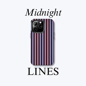 Midnight Lines: Burgundy and Blue-Lilac Striped Phone Case, Glossy Protective iPhone Case, Bold Pattern Design for iphone 17 promax case air 16 plus 15 promax 14 pro 13max 12 11 Samsung S25 EDGE S24 S23 S22 S21 NOTE 20 Ultra Fe A71 A56 A36 Protection