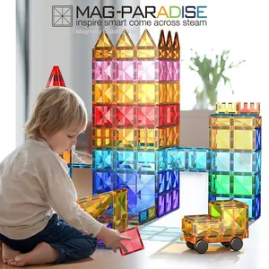 65pcs Magnetic Building Blocks Set, Creative Magnetic Blocks, Colorful Magnetic Tiles Toy, Easy Carry and Store, Ideal Travel and Home Toy, Perfect Gift