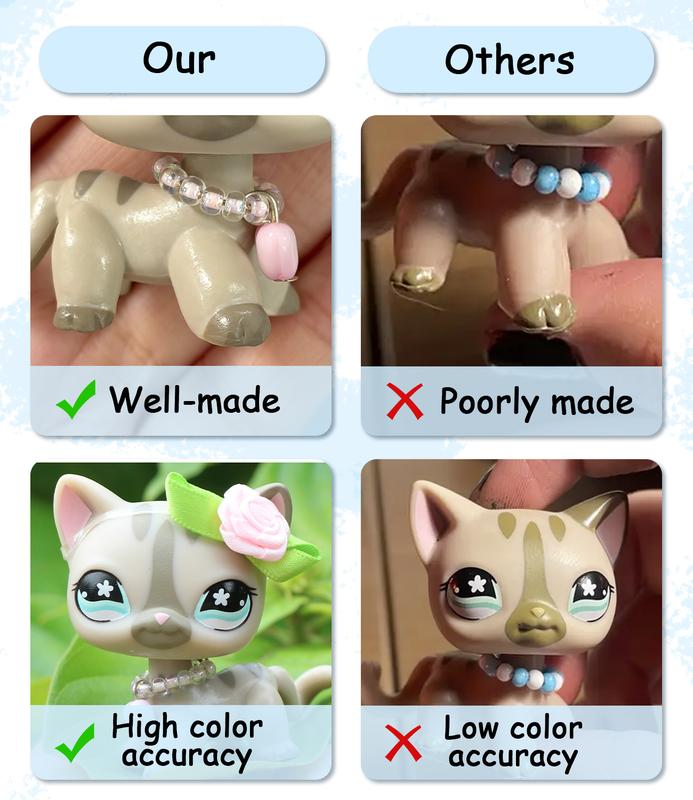 7 Lot Pet Shop Dogs and Cats Collectable with Accessories Kids Gift lps Toys