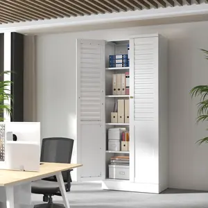 LEYNOT 61 inch Tall Kitchen Pantry Cabinet,Metal Storage Cabinet with 4 Adjustable Shelves,Freestanding Cupboard for Canned Food,Snacks,Small Appliances(White)