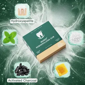 WUEIS Remineralizing Gum with Xylitol Hydroxyapatite Natural Mastic Mint Chewing Gum for Oral Care Sugar Free Gluten Free 18 Count Pack of 4 Mastic Mint Healthcare
