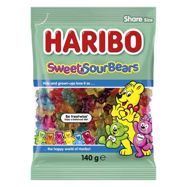 Haribo Sour Bears Gummies – Sour Fruity Gummy Bears, Single Count