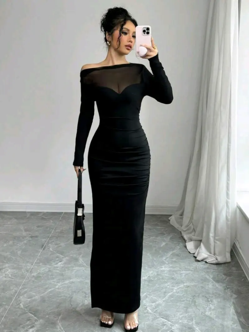 ruched side fitted dress Chic One-Shoulder Ruched Mini Dress – ZINNTRA main image 0