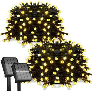 2Pack-300LED String Lights, 112Ft String Lights with 8 Modes ,Christmas Lights Waterproof for Yard, Fence,Balcony,,Christmas Tree Decorations (Warm White)