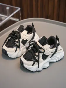 PU Sports Shoes for Ages 2-7, Lightweight Comfortable Breathable Mesh Toddler Sneakers, Casual Non-Slip Athletic Footwear