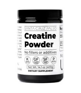 Santa Cruz Paleo, Creatine Monohydrate Powder Micronized, Unflavored Pre Workout and Muscle Support Supplement, Gluten Free Keto, Mix with Water or Shakes, No Fillers or Additives, 80 Servings, 400g
