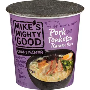 MIKES MIGHTY GOOD Organic Tonkotsu Ramen Cup, pork, 1.7 Oz