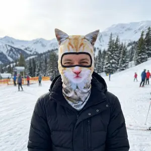 3D Cat Ski Balaclava Sheisty Face Mask with Ears for Music Festivals Raves Ski Halloween Party Outdoor Activities