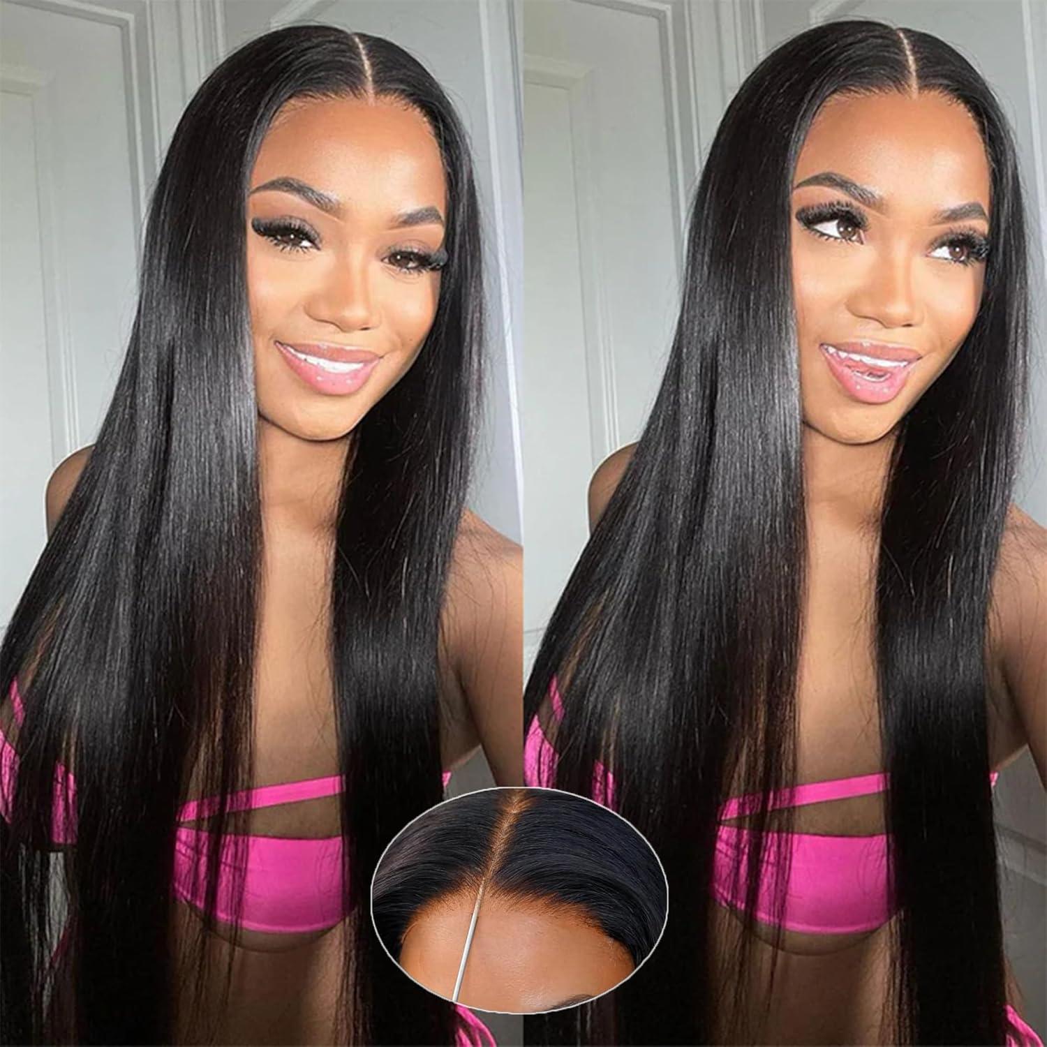 MYLOCKME Glueless Straight Human Hair Wig Wear And Go 9X6 7X5 Hd Transparent Lace Front Wig For Black Women Glueless 5X5 6X4 Brazilian Hair Wig