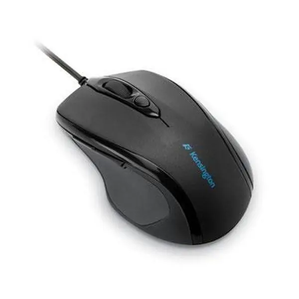 Kensington Pro Fit Cable-System Right-Hand Ergo Desktop Mouse - Mid-Size Contour, Plug-and-Play, No Software Needed, USB Adapter Included, USB/PS2 Compatible, Withstands Drops and Spills