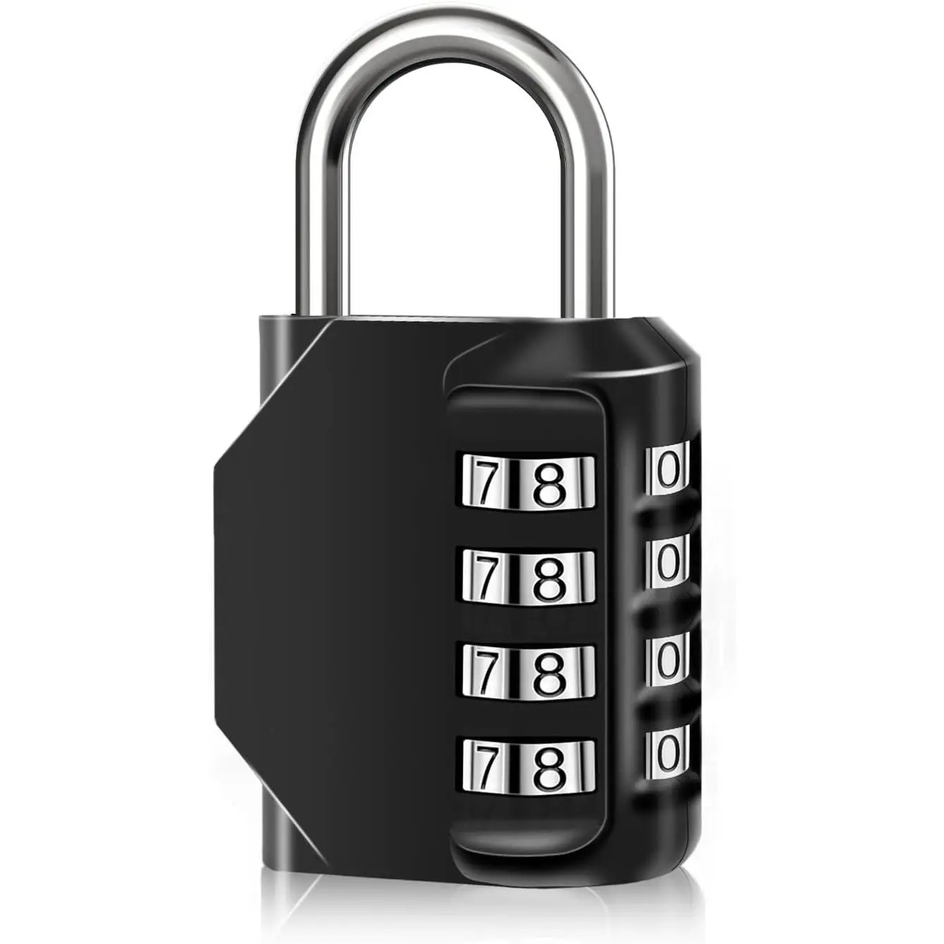 Combination Lock Waterproof 4 Digit Padlocks with Combination Code, Zinc Alloy Combination Lock for Door, Tool Boxes, Schools, Gym, Garden, Fences, Reel Cabinet & Storage, Black (1PCS)