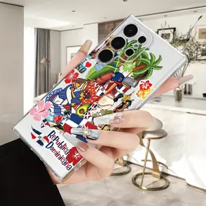 Dominican Flag - Cultural Landscape - Suitable for Samsung And Galaxy S25/S24/S23/S22/S21/Ultra/Plus/Fe/5G - Transparent TPU Soft Case, Providing Shock Resistance,Making It The Ideal Choice for Phone Cases to Decorate Your Phone. Smartphone Cellphone