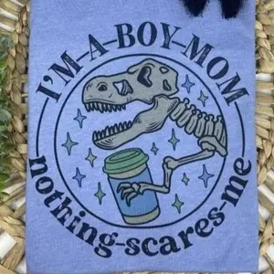 Boy Mom Graphic Unisex Shirt - Dinosaur Coffee