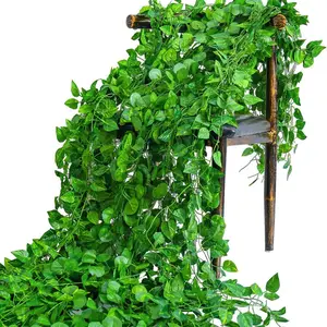 18-Pack Artificial Ivy Leaf Rings, Wall-Mounted Vines for Home Garden Decor, Wedding Party DIY Fake Flower Wreaths, Plant Accessories, Faux Flower Garland