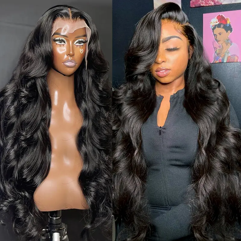 BLING HAIR Body Wave Human Hair Wigs 13x6 HD Transparent Lace Frontal Wigs Brazilian Body Wave HD Lace Wigs 180% Density 30 36 Inch Brazilian Wavy Pre Cut 7x5 Glueless Wig 100% Human Hair for Women Pre Plucked#weeklydeals#TikTokShopBackToSchool