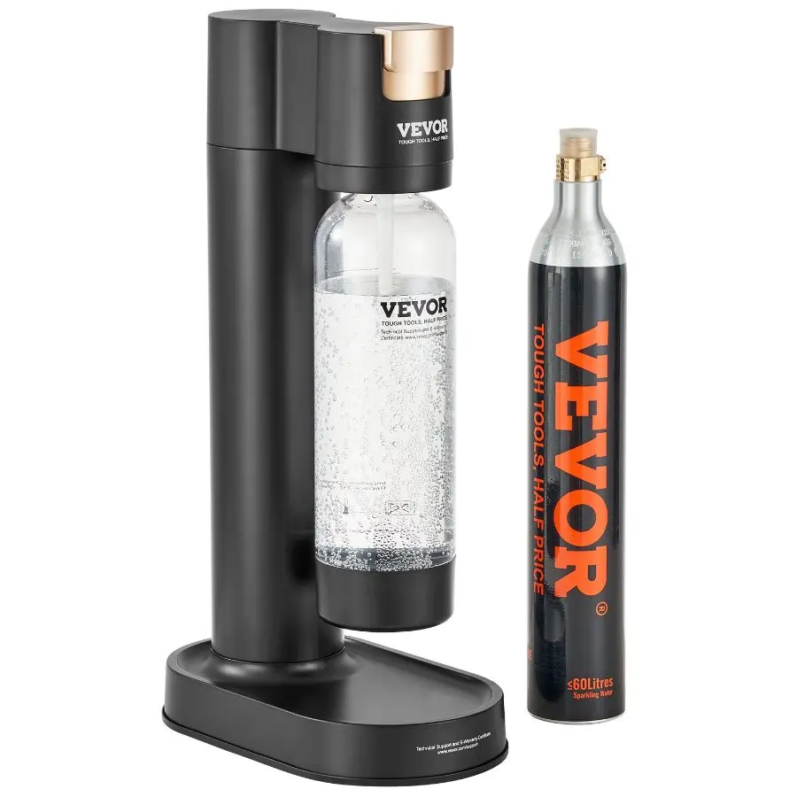 VEVOR Home Carbonating Soda Maker Kit, Tool Kit for Home Use with 1 Standard CO2 Cylinder, 1L BPA-Free Plastic PET Bottle, Compatible with Mainstream Screw-In 60L CO2 Cylinders, None, Carbonation