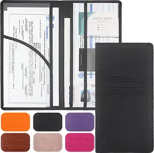 Premium Car Registration & Insurance Card Holder with Magnetic Shut, Vehicle Glove Box Car Organizer - for Documents, Cards, License (Black) LumiMokki