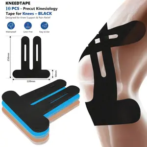 10 Pre-Cut Kinesiology Tapes - Breathable, Elastic,Waterproof Muscle Support Tape for Stability andRecovery - Flexible & Durable for ProfessionalSports and Body Relaxation, Soft Material Strips,Athletic Tape