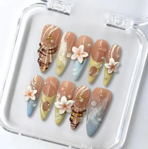 [ FULL COLLECTION ] Summer 2026 Handmade Press-On Nails | Reusable Glossy False Nail Sets | Salon-Quality, Long-Lasting Cute Nails for Women & Girls