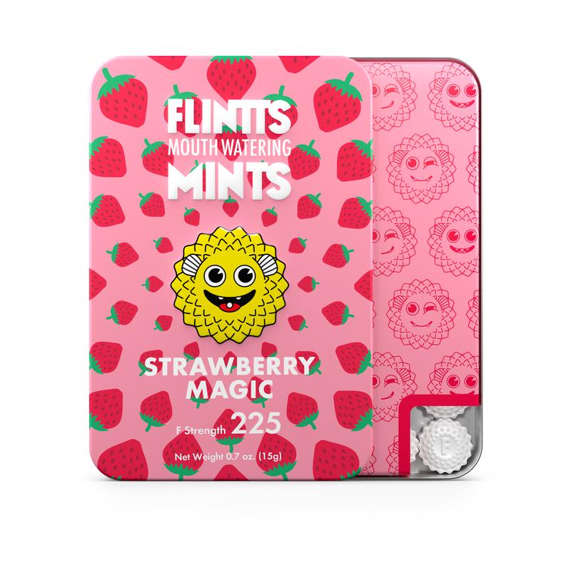 Flintts Mouth Watering Mints Jam Band Variety 3 Pack - Luxury Grape, Strawberry Magic, Cherry - Natural Flavors, Sugar-Free & Vegan, Dry Mouth Mints