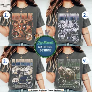 (select design - DM/note us) Zootopia Shirt: Custom Character Group Matching Tees