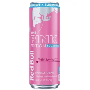 5x Red Bull Sugar Free Pink Edition Wild Berries - Energy Drink Beverage Zero Sweetener Caffeine Boost Refreshing Cold Liquid Performance Sports Supplement Focus Recovery Active Lifestyle Gym Fitness Bulk Lot Bundle Wholesale 12oz 5ct