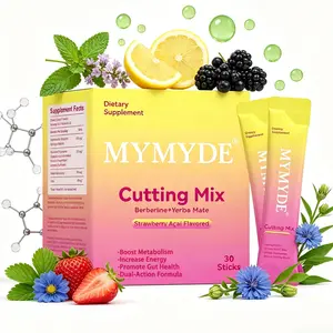 MYMYDE Cutting Mix - Berberine + Yerba Mate for Gym Goals, Metabolism & Energy Support, 30 Sticks Drink