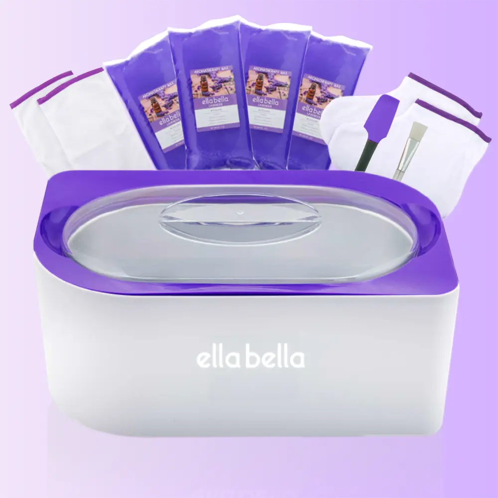 ELLA BELLA® Plastic Paraffin Wax Machine for Hands & Ft, All-in-1 Warmer Kit with Refills, Mitts & Booties for Cosmetic Body Care (Beauty & Personal Care Waxing Essential)