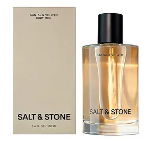 Salt & Stone Santal & Vetiver Unisex Body Mist 100ml, Moisturizing Hair & Body Spray Vegan Gentle Woody Fragrance