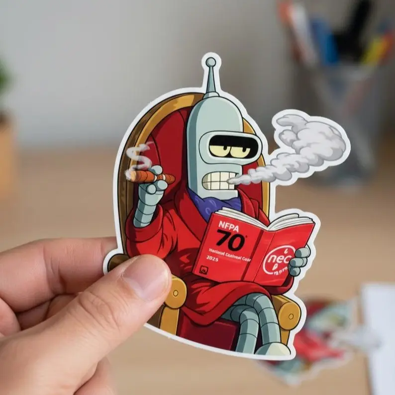 Bender Code Guru Electrcian Sticker, Construction Sticker, Hard hat stickers, lunchbox sticker