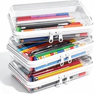 3 Piece Transparent Hard Shell Zipper Protection Case, Waterproof Makeup Storage Bag, Travel Toiletry Pouch, Office Home Organizer