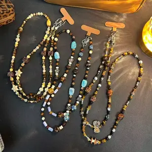 [a203] Retro exotic ethnic wind chain crossbody back hanging chain handmade beaded lily of the valley chain bag pendant