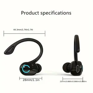 2025 New Single-Ear Sports Clip-On Wireless Earbuds (1pc) - Mini In-Ear Headset, Noise Cancelling, Button Call Control, Rechargeable, Compatible with Android/iOS