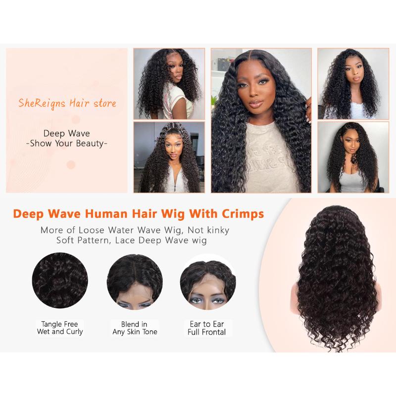 SheReigns Hair Glueless Wig Human Hair Deep Wave 5x5 Pre Cut Lace Wig Human Hair Ready To Wear Lace Closure Wigs for Women 13x4 Transparent Lace Front Wig #TikTokShopFallDealsForYou #TikTokShopHolidayHaul SheReigns Hair Glueless Wig Human Hair Deep Wave 5x5 Pre Cut Lace Wig Human Hair Ready To Wear Lace Closure Wigs for Women 13x4 Transparent Lace Front Wig #TikTokShopFallDealsForYou #TikTokShopHolidayHaul