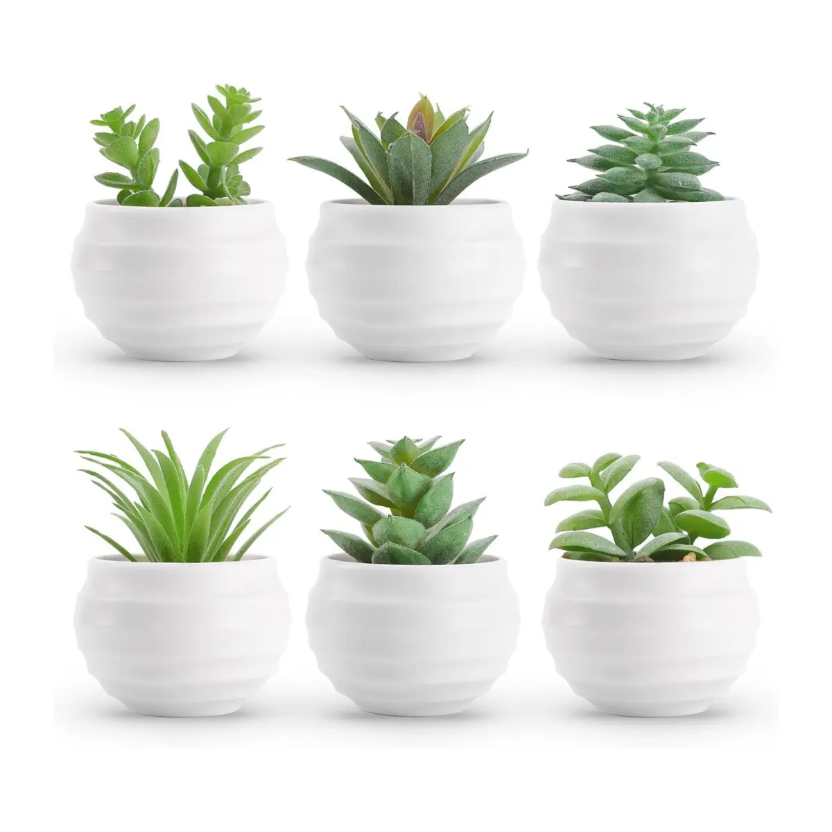 6 Pack Small Fake Succulents, Mini Artificial Plants for Home & Office Decor