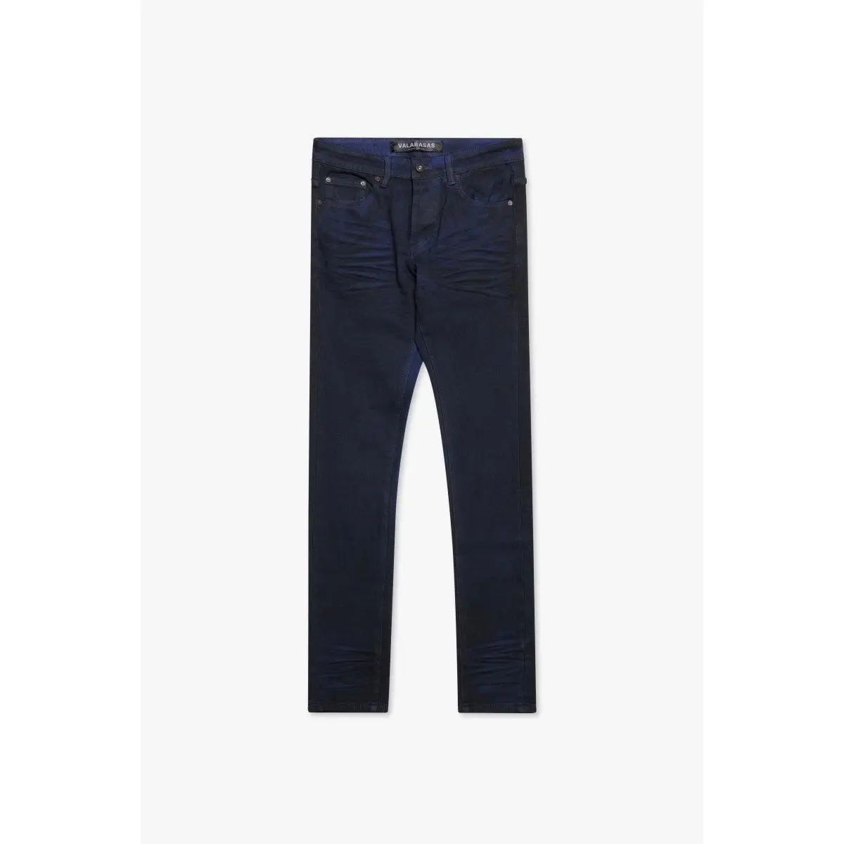 Men's Mr.Flex Stretch, Skinny, Indigo Cotton Soft Denim Pants with Leather-Accented Pocket, Menswear, Western Style, Elastane, Bold Look, Built-In Stretch, Cotton Blend, Risers