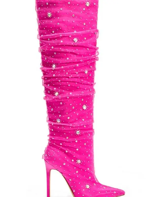 Barb World Pink Stiletto Boot