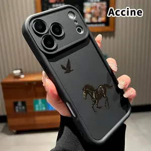 Phone Case for iPhone 17 Pro Max 16 Plus 15 14 13 12 11 Air E Horse and Bird Flight Anti-Scratch Shockproof TPU Bumper Drop-proof Cover