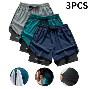 Men's quick-drying lightweight running shorts with elastic drawstring waist and side pockets - moisture-wicking and loose-fitting fitness sports shorts suitable for training and casual wear, modern sportswear | Breathable fabric Athletic Bottoms