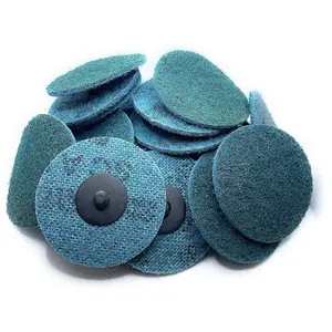 25 count 3 inch Fine Abrasive Non Woven Nylon Quick Change Surface Conditioning Disc for Finishing Cleaning deburring Lapping with R-Type for Rust  Removal (Blue Fine,3 inch)