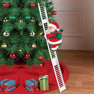 Electric Climbing Santa Claus on Rope Ladder | Christmas Tree Decoration | Battery Operated