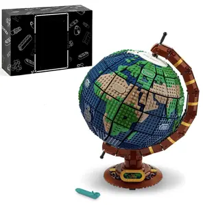 2585 Pieces, The Globe Building Set, Build and Display Model for Adults, Home Decor Gift for People with a Passion for Travel, Geography and Arts,