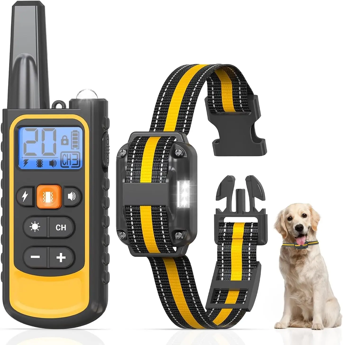 Dog Shock Collar Training Aid - 2600ft Remote Control, IPX7 Waterproof, 3 Training Modes for Dogs