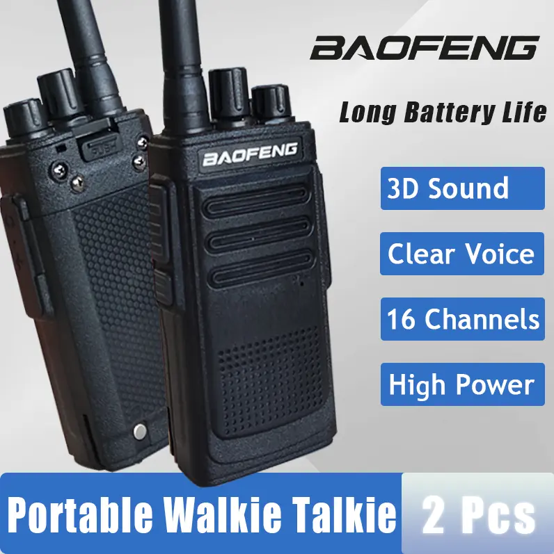 Baofeng 2Pcs Professional Portable Walkie Talkie - Ultra Long Range Two Way Radio, High Power, Simple Operation, Long Standby Time, Essential Tool for Camping, Hiking, Road Trips, Construction Sites and Family Adventures, Stay Connected Anywhere Anytime