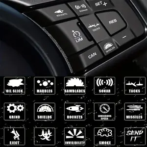 Car Vinyl Switch Sticker Label, New Unused Button Sticker, Self-Adhesive Car Interior Decal, Single Use, Irregular Shape, Car Theme, Car Stickers