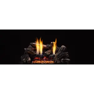Majestic  24 in. Burncrete Hybrid Charisma Log Set with Glow Getter Burner - 8 Piece, 8 Pieces, Log Shape