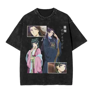 valentine shirts Cute Maomao the Apothecary 3Diaries T Shirt Hip Hop Washed Cotton High Street T-Shirts Men Women Tops Streetwear Summer Tee Shirt